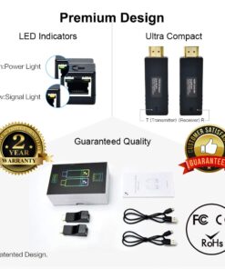 DDMALL 196ft HDMI Extender Over Single CAT5e/CAT6 Cable, Mini Size, Deep Color, 3D, Zero Loss, Zero Latency, Full HD, POC, Auto EDID, HDMI Transmitter and Receiver Kit (HE-15) 196ft 1080p Kit 13 61qOXHMFfsL