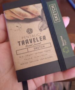 Pentalic 3" x 4" Pocket Sketchbook Traveler Journal, 160 Pages, Black 3-inch x 4-inch, Black Sketch/Blank 43 61qQEoa5j1L