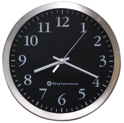 Bjerg Instruments Modern 12" Stainless Silent Wall Clock with Non Ticking Quiet and Accurate Movement