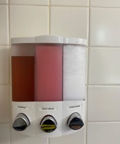 Better Living Products, White 76354 Euro Series TRIO 3-Chamber Soap and Shower Dispenser 37 61qSdnrPmL