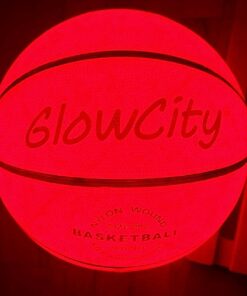 GlowCity Glow in The Dark Basketball for Teen Boy - Glowing Red Basket Ball, Light Up LED Toy for Night Ball Games - Sports Stuff & Gadgets for Kids Age 8 Years Old and Up Rubber (No Pump) 33 61qT4VsL7HL