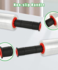 6 Pack Stretch Wrap Film with 2pcs Handle, 60 Gauge Thick Industrial Strength Hand Stretch Wrap, 6" x 656 Ft Plastic Pallet Shrink Film Heavy Duty Self-Adhering Plastic Wrap for Packing, Moving 12 61qT4sIC2dL