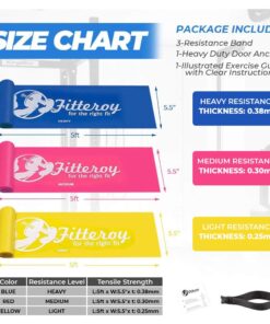Alternative view of Therapy Resistance Exercise Stretch Bands with Door Anchor & Instruction Sheet. Use for Strength Training, Pilates, & Rehab