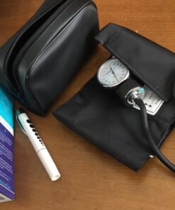 White Coat Deluxe Aneroid Sphygmomanometer Professional Blood Pressure Monitor with Adult Sized Black Cuff and Carrying Case 4 Piece Set 33 61qVD3RXldL