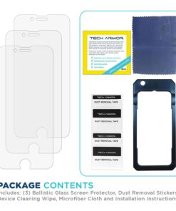 Tech Armor Ballistic Glass Screen Protector Designed for Apple NEW iPhone SE 3 (2022), iPhone SE 2 (2020), iPhone 8 and iPhone 7 (4.7 Inch) 3 Pack Tempered Glass 25 61qVNHC2GwL