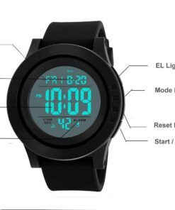 LYMFHCH Men's Digital Sports Watch LED Screen Large Face Electronics Military Watches for Men Waterproof Alarm Stopwatch Back Light Outdoor Army Watch 36 61qW7IZt5wL
