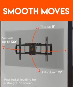 Alternative view of ECHOGEAR Full Motion Articulating TV Wall Mount Bracket for TVs Up to 75" - Extends from The Wall 16" with Smooth Swivel & Tilt - Simple 3-Step Install