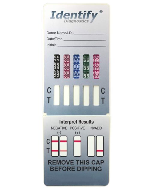 15 Pack Identify Diagnostics 5 Panel Drug Test Dip - Testing Instantly for 5 Different Drugs THC50, COC, MOP, MET, AMP ID-CP5-DIP (15) 15