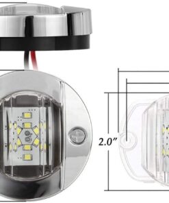 Partsam 2 Pcs 3" Inch Round Navigation Light Polished Boat Marine LED Transom Mount Stern Lights 12LED IP68 Submersible, 316 Stainless Steel, Round LED Marine Pontoon Boat Underwater Stern Lights 11 61qYYYN8kDL