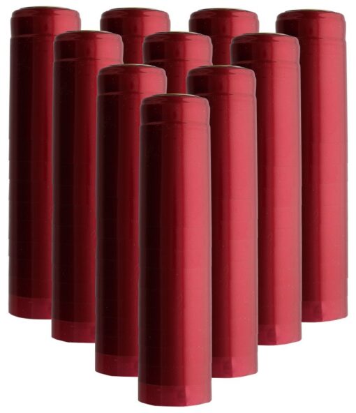 HomebrewSupply EL-5188-4KDR Shrink Capsules 100 Oriental Red PVC Heat Shrink Caps for Wine Bottles Matte Metallic Finish 1