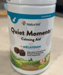 NaturVet Quiet Moments Calming Aid Dog Supplement – Helps Promote Relaxation, Reduce Stress, Storm Anxiety, Motion Sickness for Dogs – Tasty Pet Soft Chews with Melatonin – 70 Ct. Dog - Quiet Moments Melatonin 70 Soft Chews 34 61qa7P3TxjL