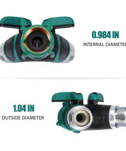 SPWIS 2 Way Hose Splitter Y Garden Hose Connector Metal Body,3/4 Connector,Faucet Adapter with Comfortable Rubberized Grip,2 Faucet Extension Hose Protector,4 Washers 11 61qbQgLGG7L