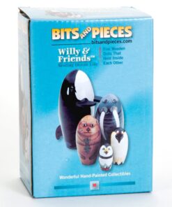 Bits and Pieces - "Willy and Friends - Matryoshka Dolls - Wooden Russian Nesting Dolls - Sea Life Animal Figurines - Whale, Walrus, Penguin - Stacking Dolls Set of 5 Nesting Sea Friends 11 61qbqw d3vL