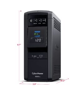 CyberPower CP1000PFCLCD PFC Sinewave UPS System, 1000VA/600W, 10 Outlets, AVR, Mini-Tower, Black 24 61qbyVbyleL