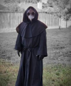 Black Monk's Robe and Hood, Wizard, Sorcerer Mage or Priest Costume, One Size 15 61qdWalDZlL