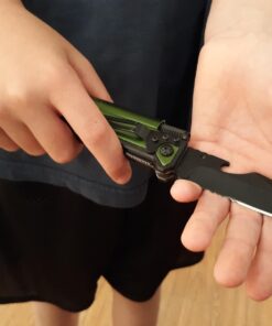 ALBATROSS 6 in 1 Survival Camping Tactical Folding Pocket Knife with Flashlight,Bottle Opener,Rope Cutter,Fire Starter,Glass Breaker,Multi-Function Tool(Green) Green 27 61qfG4pmtfL