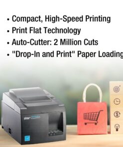Star Micronics TSP143IIILAN Ethernet (LAN) Thermal Receipt Printer with Auto-Cutter and Internal Power Supply - Gray Ethernet (LAN) 14 61qfytziLWL
