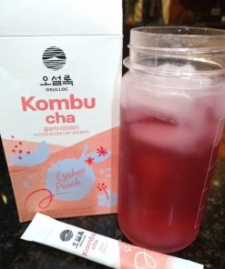 Osulloc Kombucha Tea LycheePeach (Lychee & Peach Blending), Sparkling Powdered Mix Beverage, No added sugar, 10 Sticks, 1.76oz Lychee & Peach 10 Count (Pack of 1) 26 61qhAsbJ1ZL