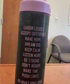 Artoid Mode 25oz Motivational Fitness Workout Sports Water Bottle with Time Marker & Measurements, Carbonation Friendly Dishwasher Safe and BPA Free Purple 15 61qiSGWWVtL