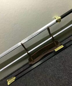 Alternative view of Chinese Sword,Bao Jian Real(Forged High Carbon Steel Blade,Black Wood Scabbard)