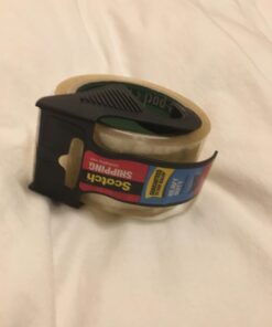 Scotch Heavy Duty Packaging Tape, 1.88" x 22.2 yd, Designed for Packing, Shipping and Mailing, 3M Industrial Strength Adhesive, 1.5" Core, Clear, 1 Roll with Dispenser (142-BL) Black Dispenser 23 61qkQBBuhbL