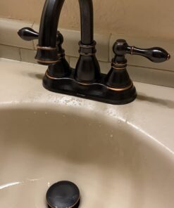 Derengge F-4501-NB 2 Handle Oil Rubbed Bronze Bathroom Sink Faucet with Pop up Drain,cUPC NSF AB1953 28 61qmvU22PL