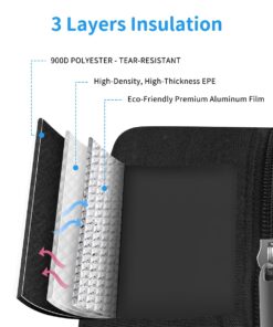 DALINDA Lunch Bag Lunch Box for Women Men Reusable Insulated Lunch Tote Bag,Leakproof Thermal Cooler Sack Food Handbags Case High Capacity forTravel Work School Picnic- Black 29 61qp7wkYykL