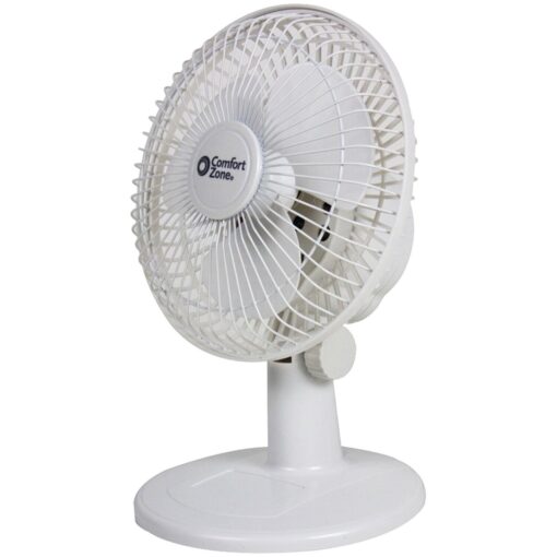 Comfort Zone CZ6D 6" Quiet Portable Indoor 2-Speed Desk Fan with Fully Adjustable Tilt, White