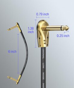 Alternative view of Donner Guitar Patch Cables Right Angle 6 Inch 15 cm 1/4 Instrument Cables for Effect Pedals 6 Pack Professional