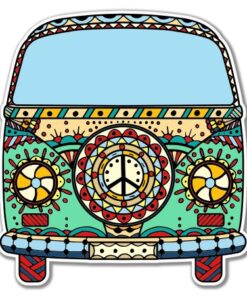 Volkwagen Peace Van Vinyl Sticker - Car Phone Helmet - Select Size (A) X-Small: 2