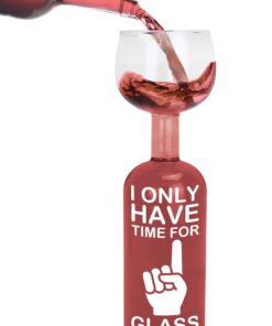 BigMouth Inc. Wine Bottle Glass - “I Only Have Time for 1 Glass of Wine”, Large Wine Glass, Holds an entire 750mL Bottle of Wine One Glass 10 61qt1JeGNVL