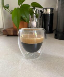 Kitchables Espresso Shot Glass, Durable Double Walled Espresso Cups, Clear Shot Glasses for Coffee Shots, Espresso Cups Set of 2, 2.7oz Tasas Transparente Para Café Bonitas 2.7oz Pack of 2 27 61qtcAEyUL
