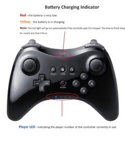 CuleedTec Black Classic Wireless Pro Controller Game Controller Gamepad Joypad Remote for Wii U 14 61qtvQw903L