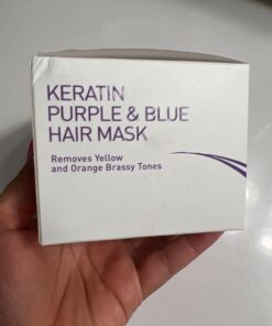 Vitamins Keratin Purple Hair Mask - Violet Blue Protein Deep Conditioner Treatment - Toner for Blonde Platinum Silver Gray Ash or Brown Colored Dry and Damaged Brassy Hair 45 61quEuZo6fL