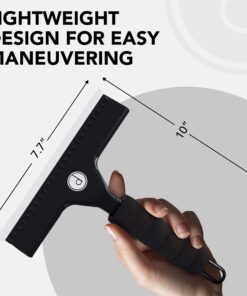 Squeegee for Shower Door, Car Windshield, and Glass Window - 2 Extra Silicone Replacement Blades - Foam Handle - Black 16 61qvyAJvVIL
