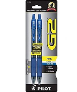 Pilot G2 Gel Roller Ball Pen, Blue, 0.7mm, 2 Pack