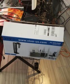 VIVO Adjustable Under Desk and Wall PC Mount, Computer Case CPU Holder with Swivel Action and Secure Locking, Black, MOUNT-PC01 107 61qwSVO NIL