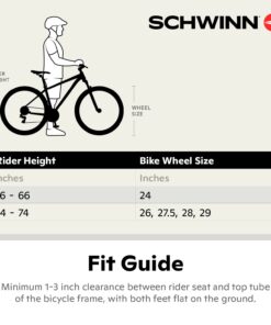 Schwinn High Timber Youth/Adult Mountain Bike for Men and Women, Aluminum and Steel Frame Options, 7-21 Speeds Options, 24-29-Inch Wheels Silver 24-Inch Wheels 16 61qyW8NwHNL