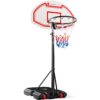 Best Choice Products Kids Height-Adjustable Basketball Hoop, Portable Backboard System w/ 2 Wheels, Fillable Base, Weather-Resistant, Nylon Net, Adjusts from 70.5in to 82.3in - White 50 61qylpA DnL