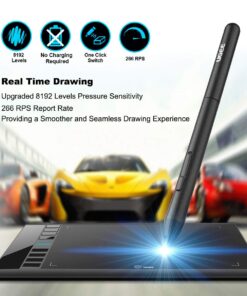 Graphics Drawing Tablet, UGEE M708 10 x 6 inch Large Drawing Tablet with 8 Hot Keys, Passive Stylus of 8192 Levels Pressure, UGEE M708 Graphics Tablet for Paint, Design, Art Creation Sketch Black 34 61r07KxaiPL