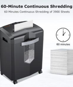 Bonsaii 12-Sheet Micro Cut Shredders for Home Office, 60 Minute P-4 Security Level Paper Shredder for CD, Credit Card, Mails, Staple, Clip, with Jam-Proof System & 4.2 Gal Pullout Bin C266-B 1 2 Sheet-60Mins 8 61r16ExC2tL