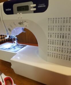 Brother Sewing and Quilting Machine, CS6000i, 60 Built-in Stitches, 2.0" LCD Display, Wide Table, 9 Included Sewing Feet, Beige/Blue 72 61r3Xwall L