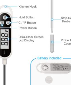 Digital Instant Read Meat Thermometer Kitchen Cooking Food Candy Thermometer for Oil Deep Fry BBQ Grill Smoker Thermometer by AikTryee 16 61r60 fr DL