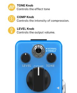 Donner Compressor Pedal, Ultimate Comp 2 Modes Compression Effect Pedal Pure Analog for Electric Guitar and Bass True Bypass Blue Compressor 21 61r6dLbUb0L