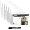 Dry Erase Reusable Sticky Notes | 4x6 12-Pack | 2-Year Re-Stickable & Erasable Post Notes | Smudge-Free Tackie Marker | Made in the USA by M.C. Squares