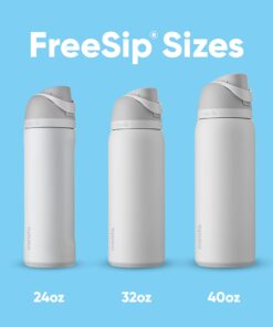 Owala FreeSip Insulated Stainless Steel Water Bottle with Straw for Sports and Travel, BPA-Free, 24-oz, Blue/Teal (Denim) Denim 24 oz 15 61rA3Ocd1TL