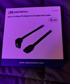 Cable Matters 3-Pack 90 Degree Right Angle SATA Cable 18 Inches (6.0 Gbps SATA III Cable , SATA SSD Cable, SATA 3 Cables) Black 34 61rAnx4A2AL