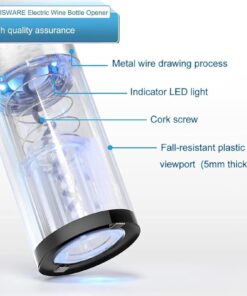 GOSCIEN Electric Wine Opener, Automatic Electric Wine Bottle Corkscrew Opener, Rechargeable Stainless Steel Cordless Electric Wine Bottle Opener Gift Set with Foil Cutter, USB Charging Cable Silver 9 61rAvJFSL