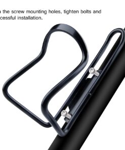 FiveBox Lightweight Aluminum Alloy Bicycle Water Bottle Cage Holder for Outdoor Activities black 1Pack 23 61rBkXzucDL