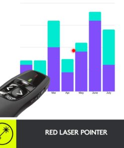 Logitech Wireless Presenter R400, Wireless Presentation Remote Clicker with Laser Pointer Red Laser 5 buttons 19 61rDb D58OL